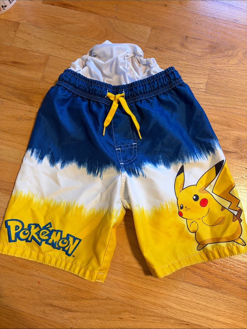 Pokemon Boys' Blue, White & Yellow Pikachu Swim Trunks, Small